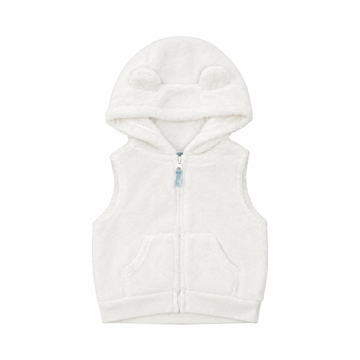 Fleece Hooded Bear Vest | White - Designed by Carter's