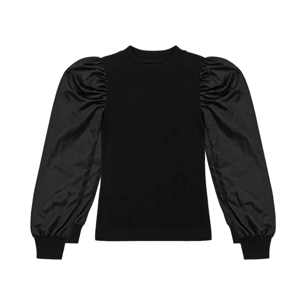 Puff Sleeve Top | Black - Designed by SHEIN