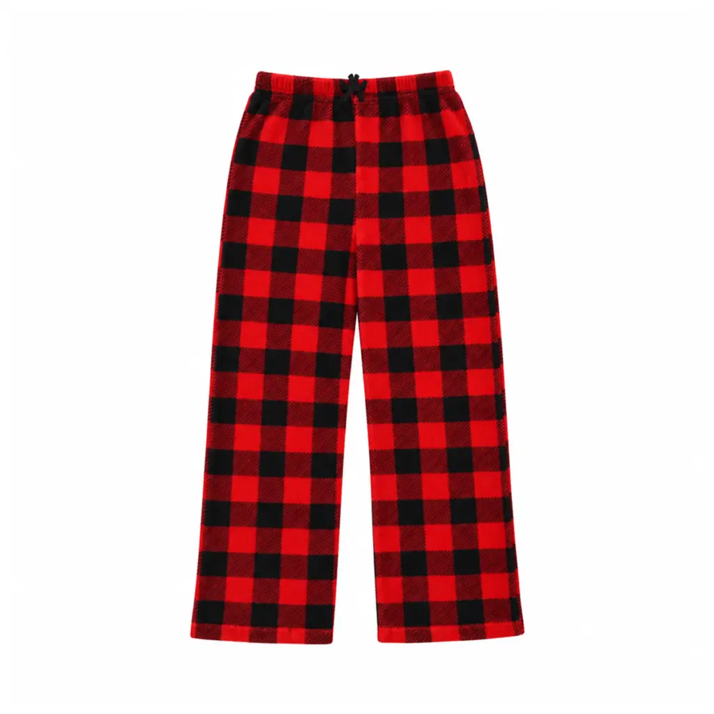 Plaid Fleece Pajama Pants | Red & Black - Designed by LOVE AT FIRST SIGHT