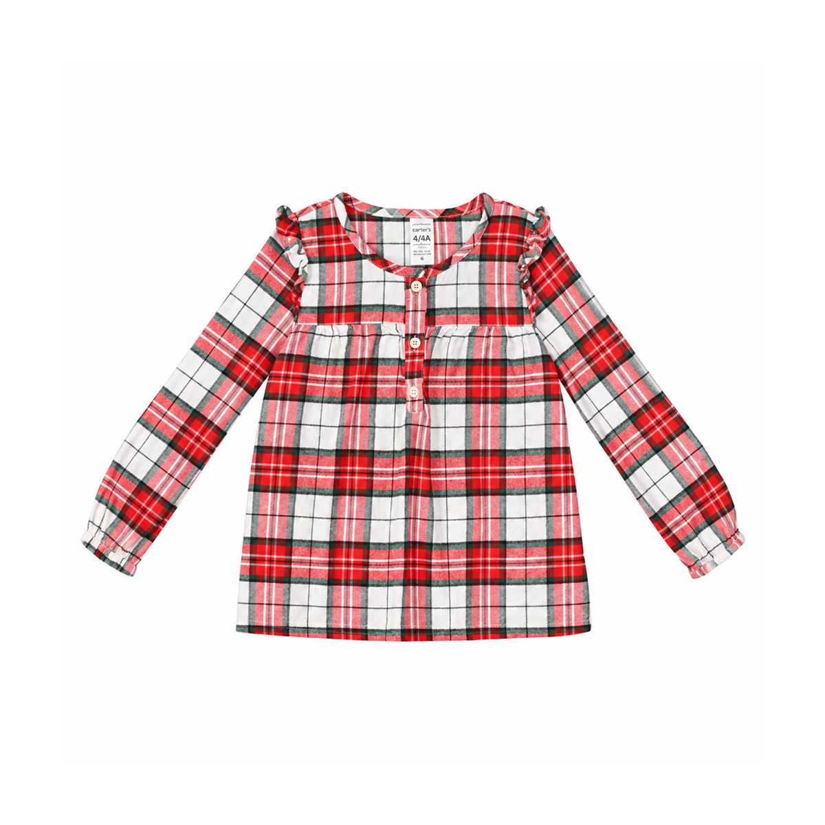 Plaid Long Sleeve Blouse | Red Plaid - Designed by Carter's