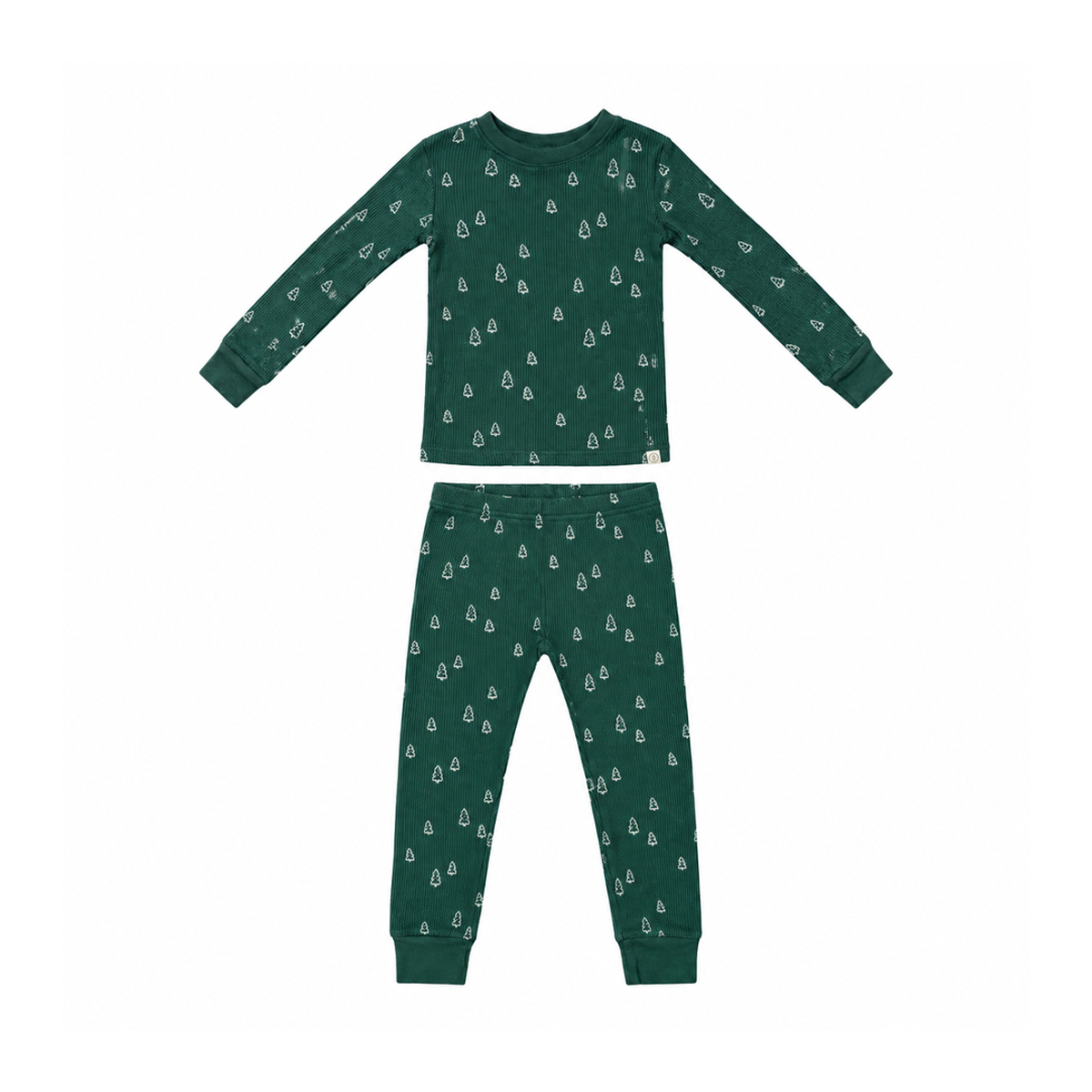 Pine Tree Waffle Knit Pajama Set | Forest Green - Designed by LITTLE PLANET BY CARTERS