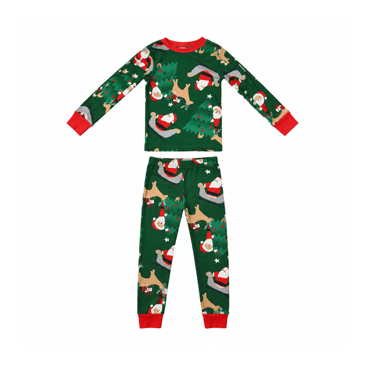 Christmas Santa Pajama Set | Green Christmas Print - Designed by Carter's