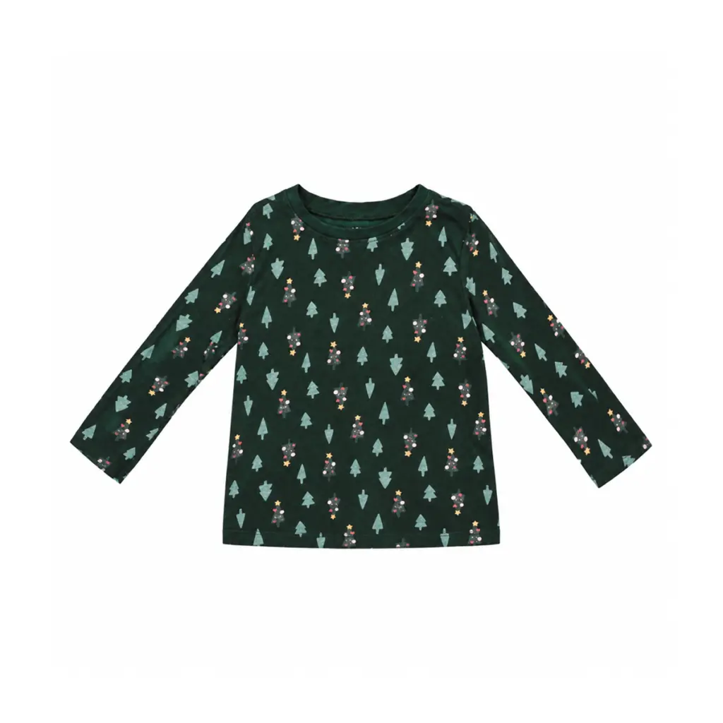 Christmas Tree Long Sleeve T-Shirt | Dark Green - Designed by Old Navy