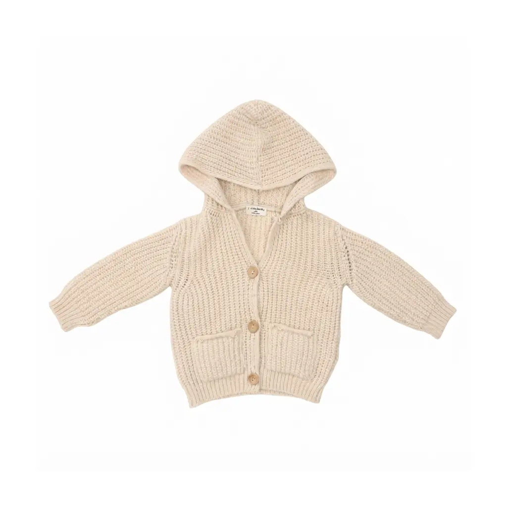 Hooded Knit Cardigan | Cream  18m - Designed by 1+ in the Family
