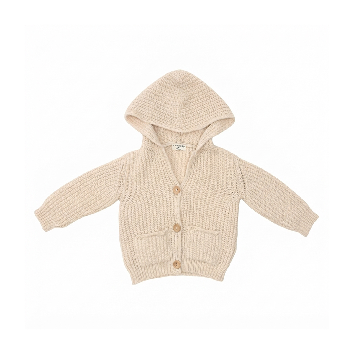 Hooded Knit Cardigan | Cream 18m - Designed by 1+ in the Family