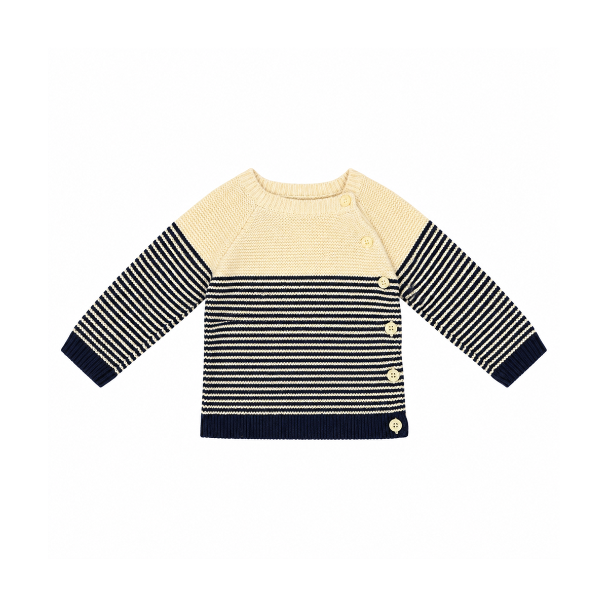 Striped Knit Sweater | Cream & Navy 6/12m - Designed by Baby Gap