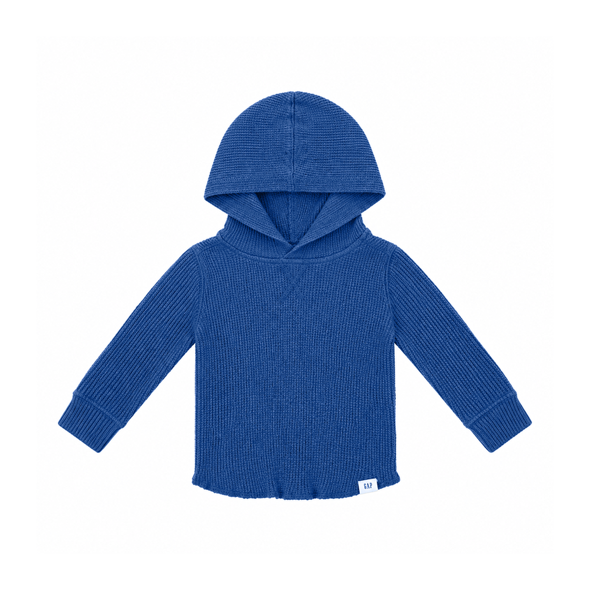 Hooded Waffle Knit Shirt | Royal Blue 6/12m - Designed by Baby Gap