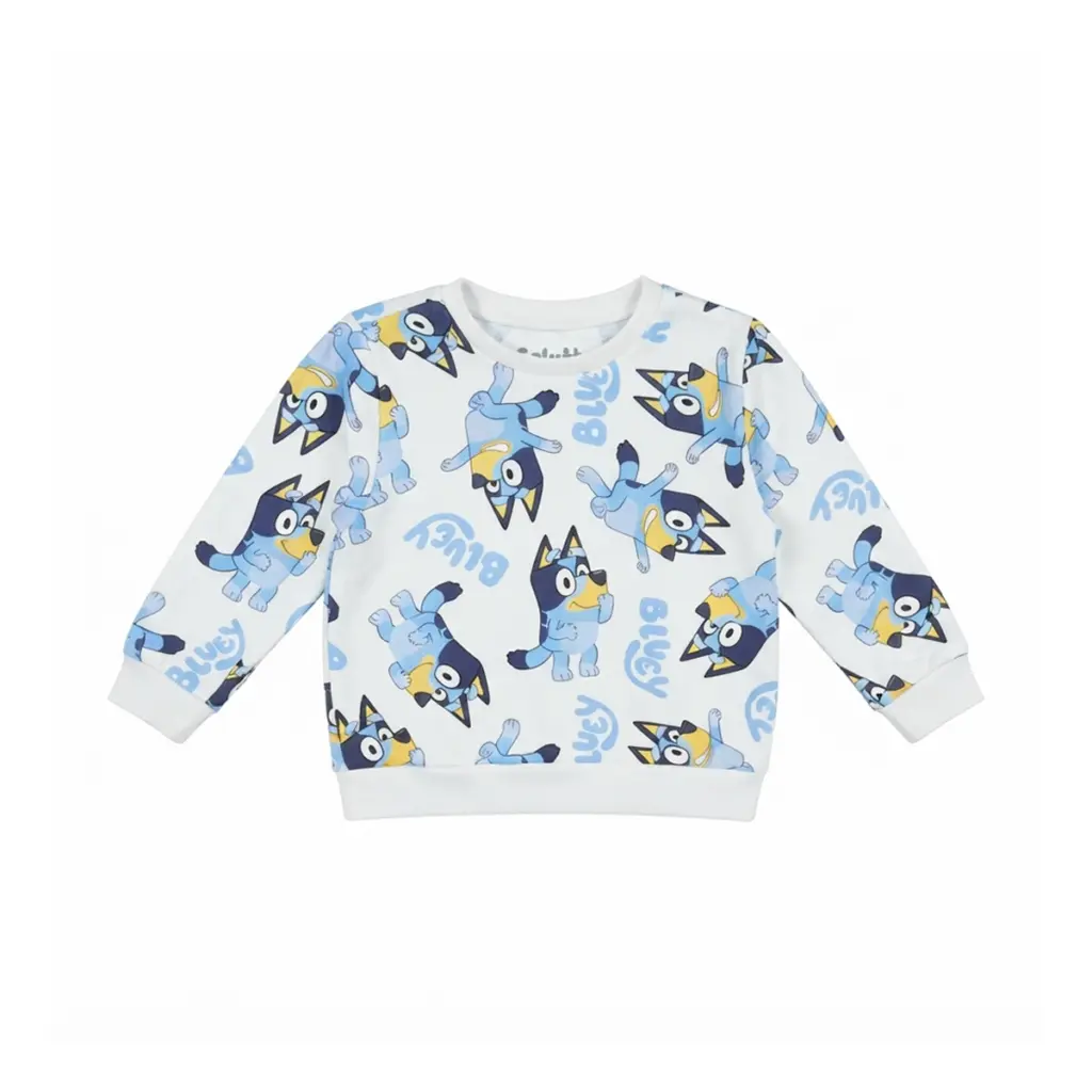 Bluey Crewneck Sweatshirt | White Multi  4y - Designed by BLUEY