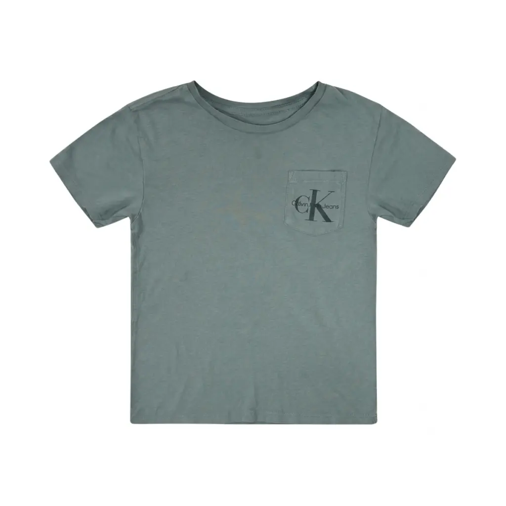 Short Sleeve Pocket T-Shirt | Dusty Blue  5y - Designed by CALVIN KLEIN JEANS