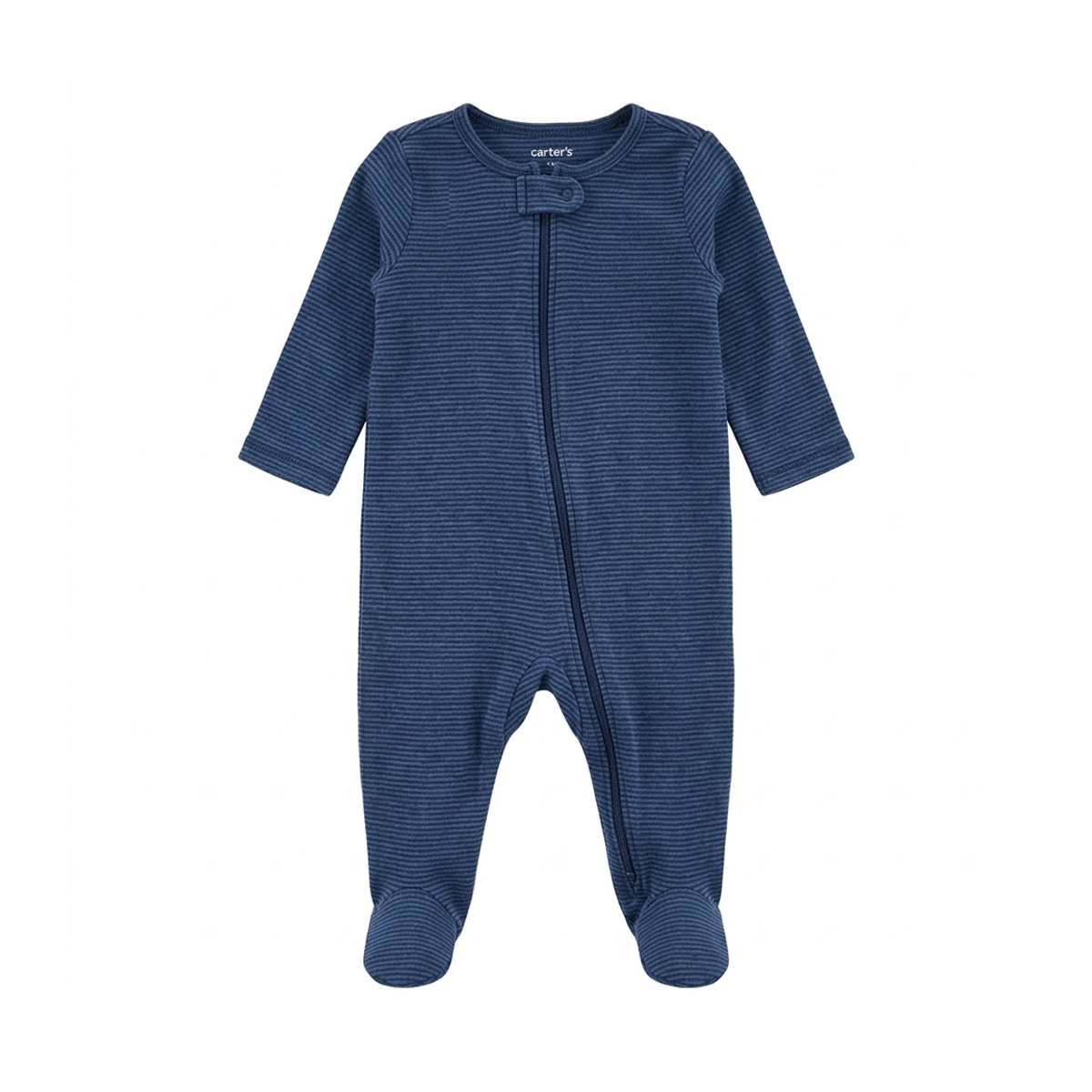 Striped Zip-Up Footed Sleeper | Blue Stripe 9m - Designed by carter's just one you