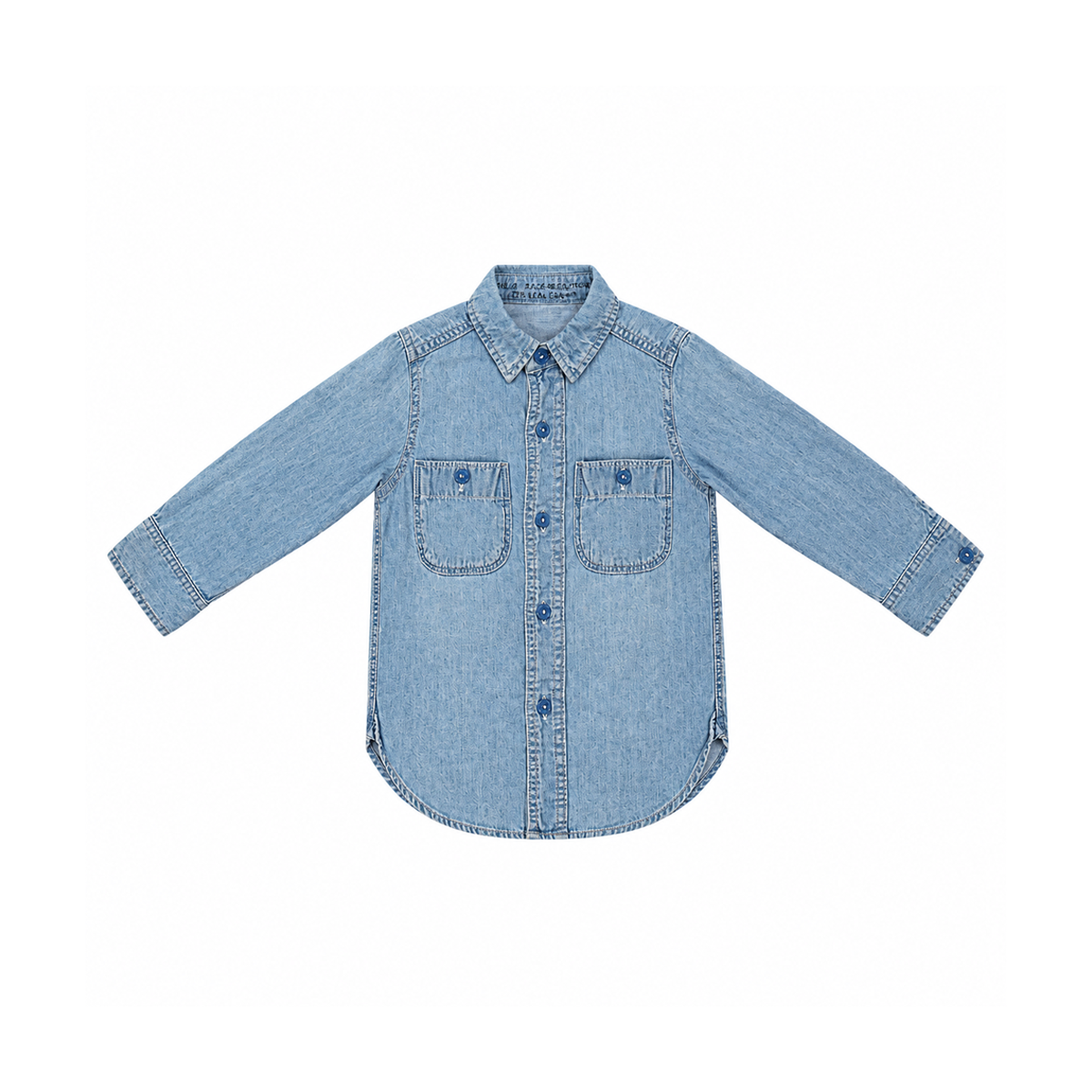 Denim Button-Down Shirt | Light Wash Denim 4/5y - Designed by DENIM DUNGAREE