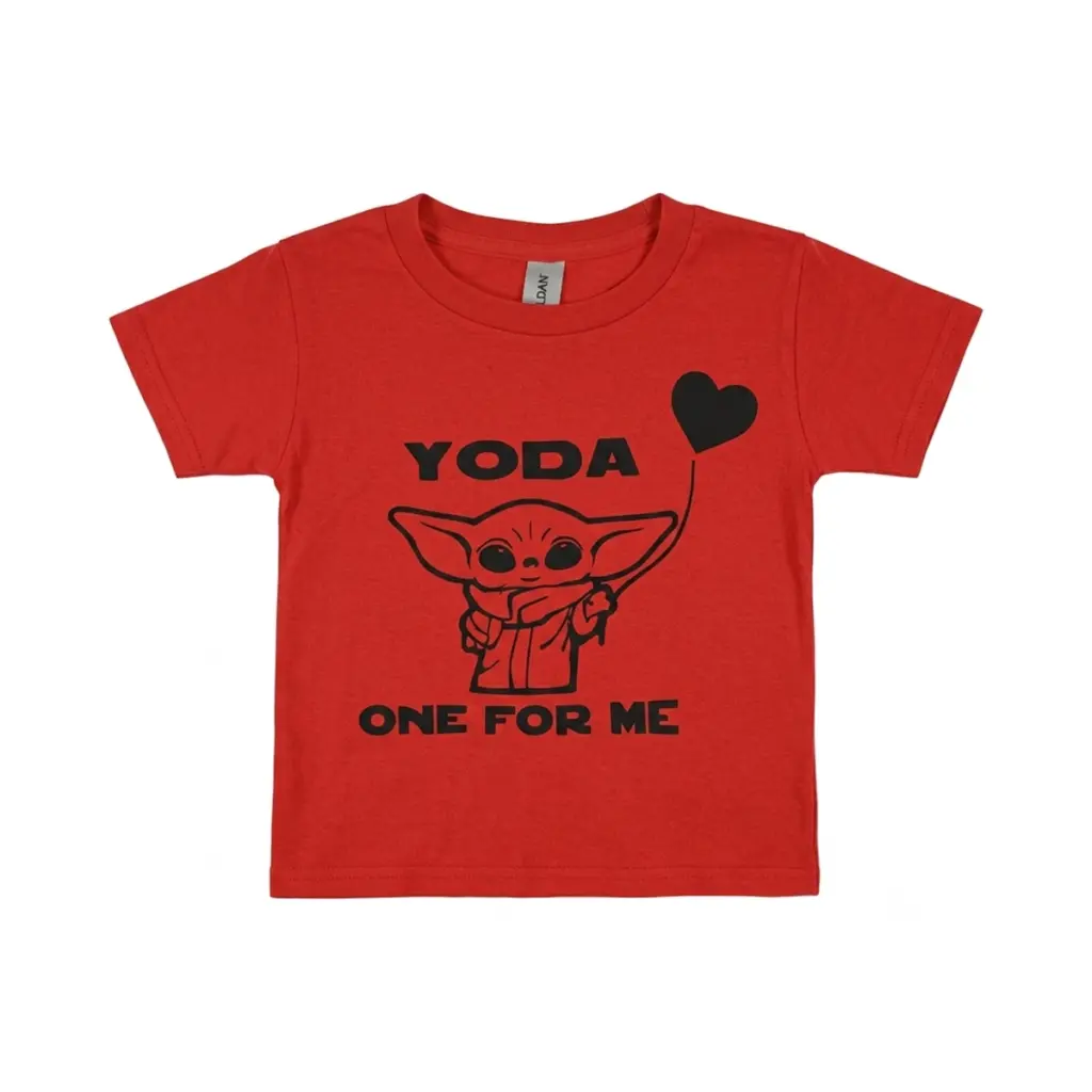 Yoda Graphic T-Shirt | Red - Designed by GILDAN
