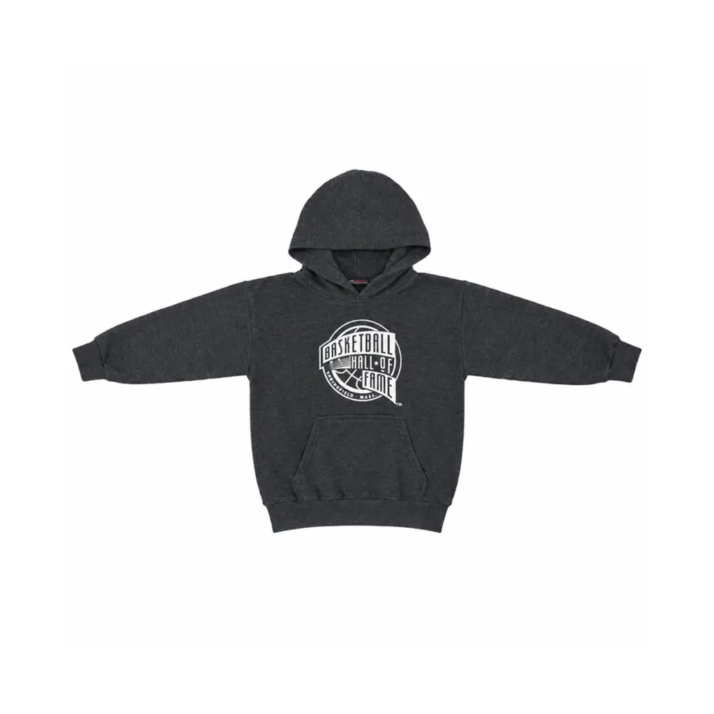 Basketball Hall Of Fame Hooded Sweatshirt | Charcoal Grey  4/5y - Designed by GILDAN