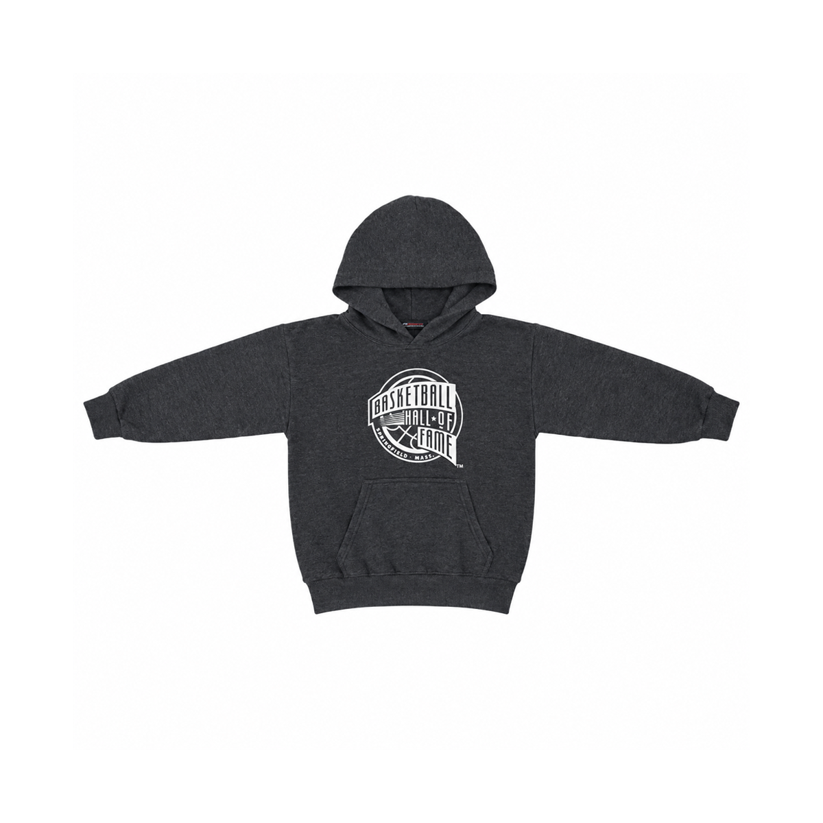 Basketball Hall Of Fame Hooded Sweatshirt | Charcoal Grey 4/5y - Designed by GILDAN