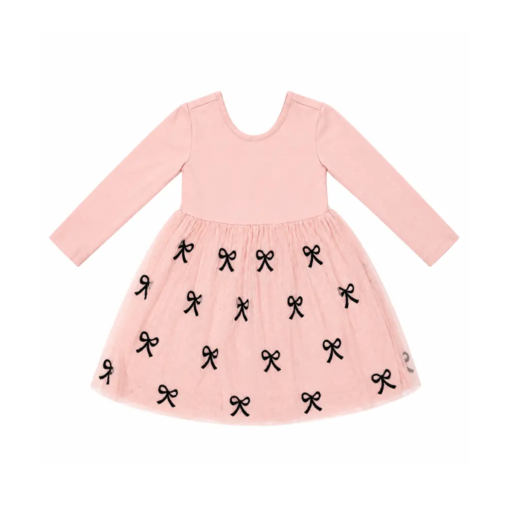 Tulle Bow Dress | Light Pink  4y - Designed by HANNA ANDERSSON