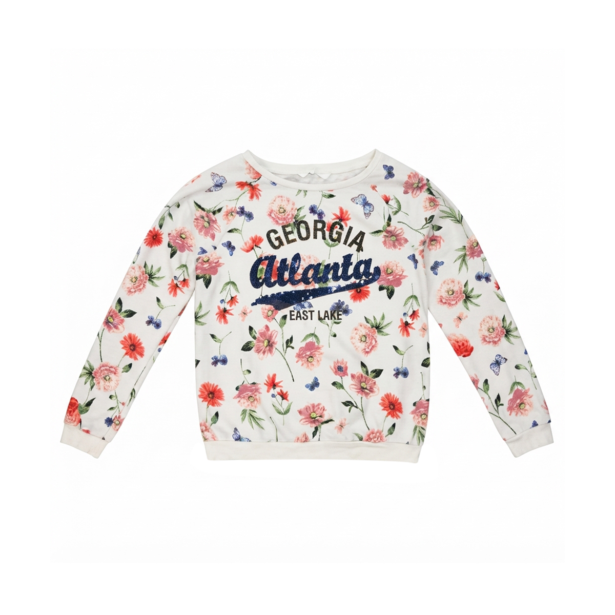 Atlanta Floral Sweatshirt | White Floral 12/14y - Designed by H&M