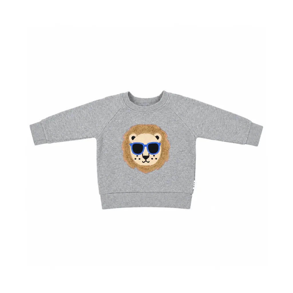 Lion Sweatshirt | Heather Grey  3y - Designed by HUX