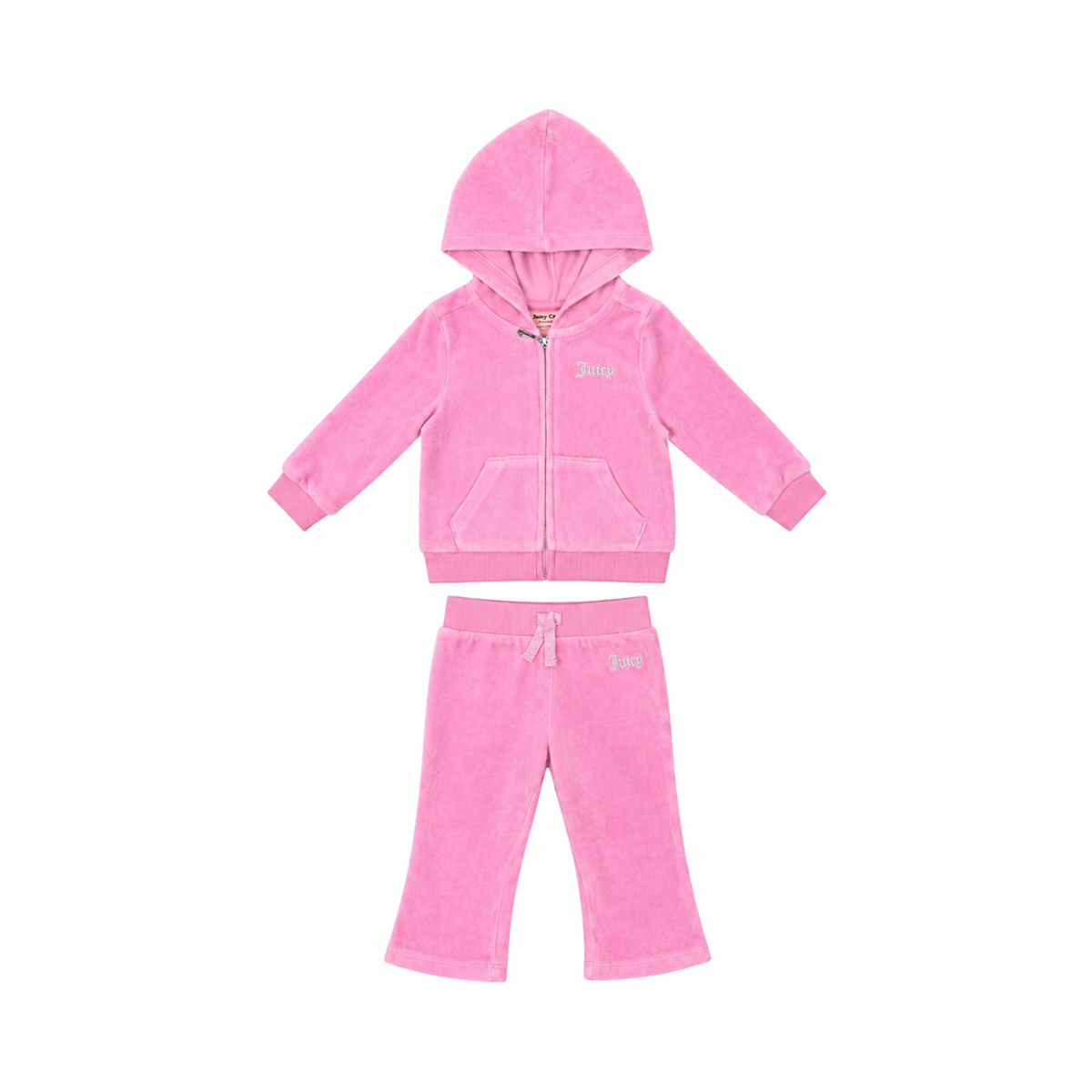 Pink Velour Tracksuit Set | Bubblegum Pink 6/9m - Designed by JUICY COUTURE