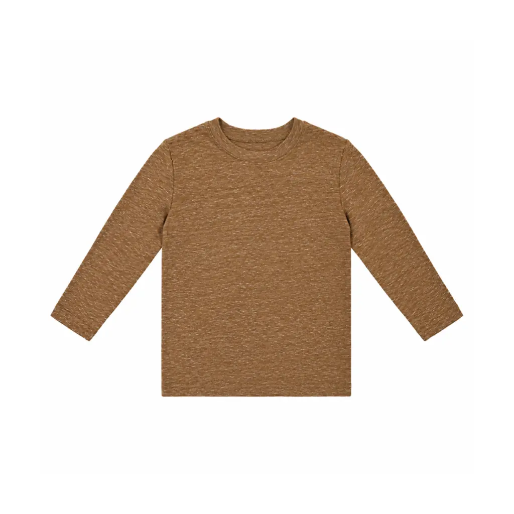 Long Sleeve T-Shirt | Heathered Brown  2y - Designed by JUMPING BEANS