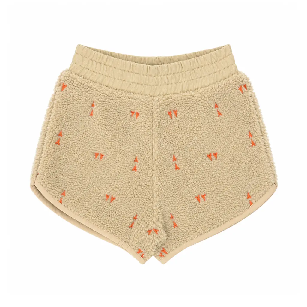 Sherpa Fleece Shorts | Beige  6/7y - Designed by LETTER TO THE WORLD