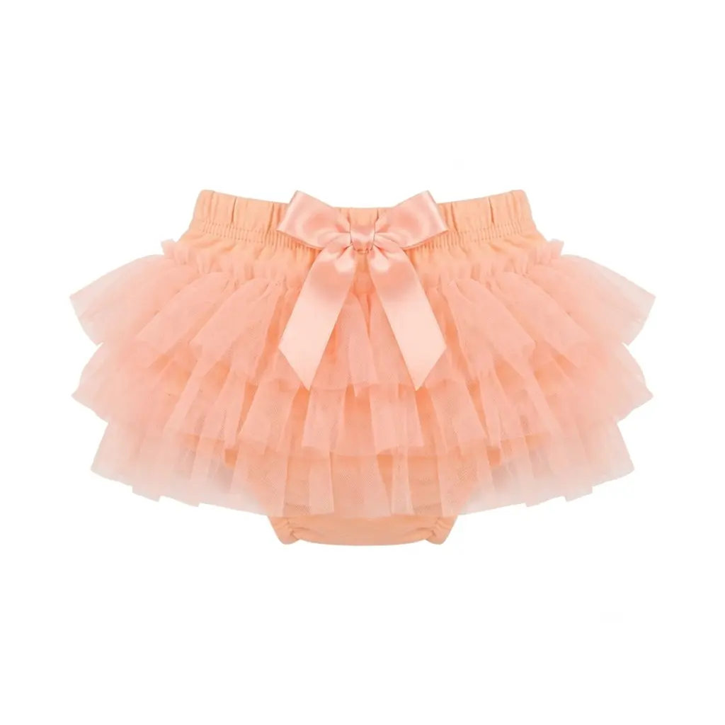 Peach Tulle Bloomers | Peach  6-24M - Designed by MILA & ROSE