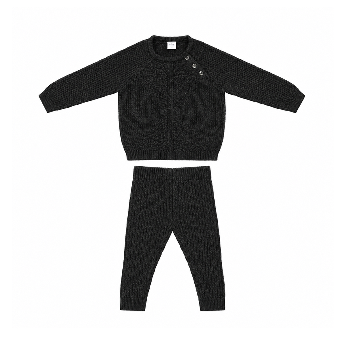 Ribbed Knit Sweater and Pants Set | Dark Charcoal Grey 12m - Designed by NORDSTROM
