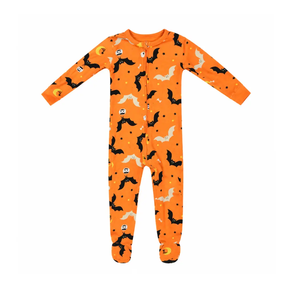 Halloween Bat Print Footed Pajamas | Orange  3y - Designed by Old Navy