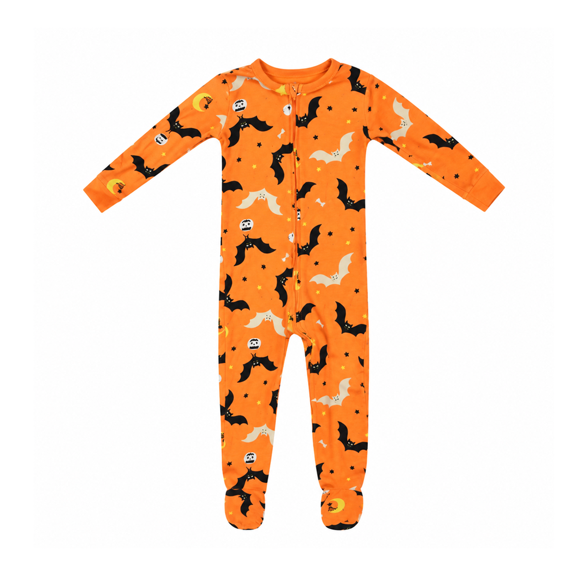 Halloween Bat Print Footed Pajamas | Orange 3y - Designed by Old Navy