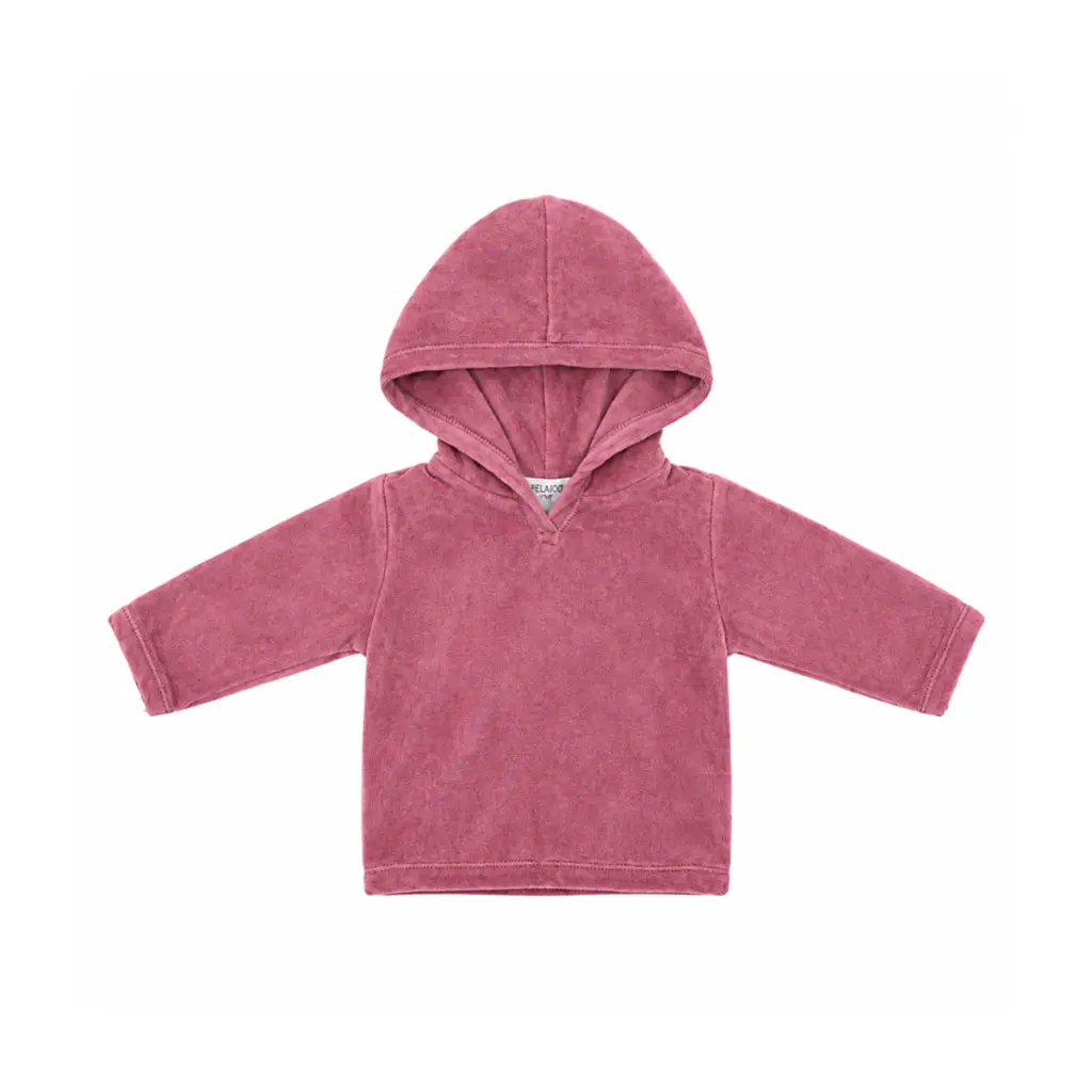 Velour Pullover Hoodie | Dusty Rose  3/6m - Designed by PAIGELAUREN