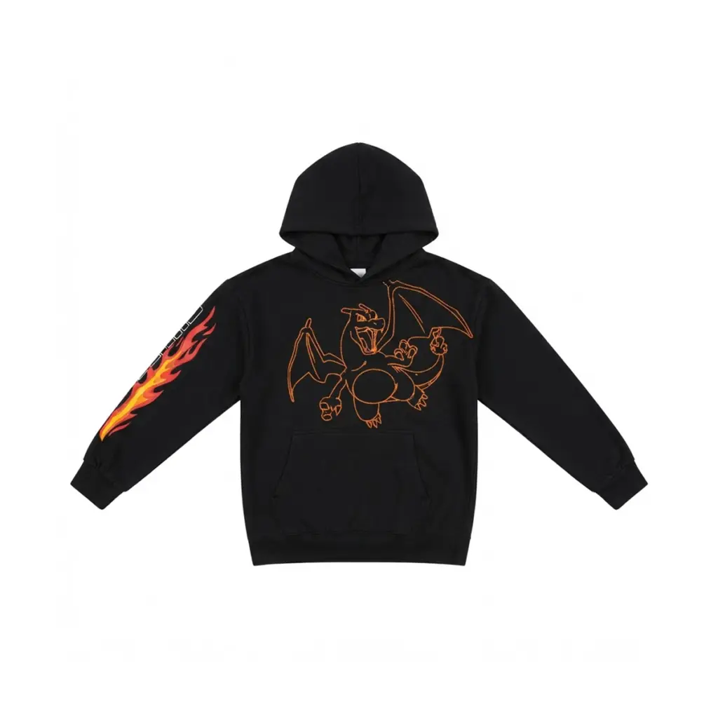 Charizard Graphic Pullover Hoodie | Black  M - Designed by POKEMON