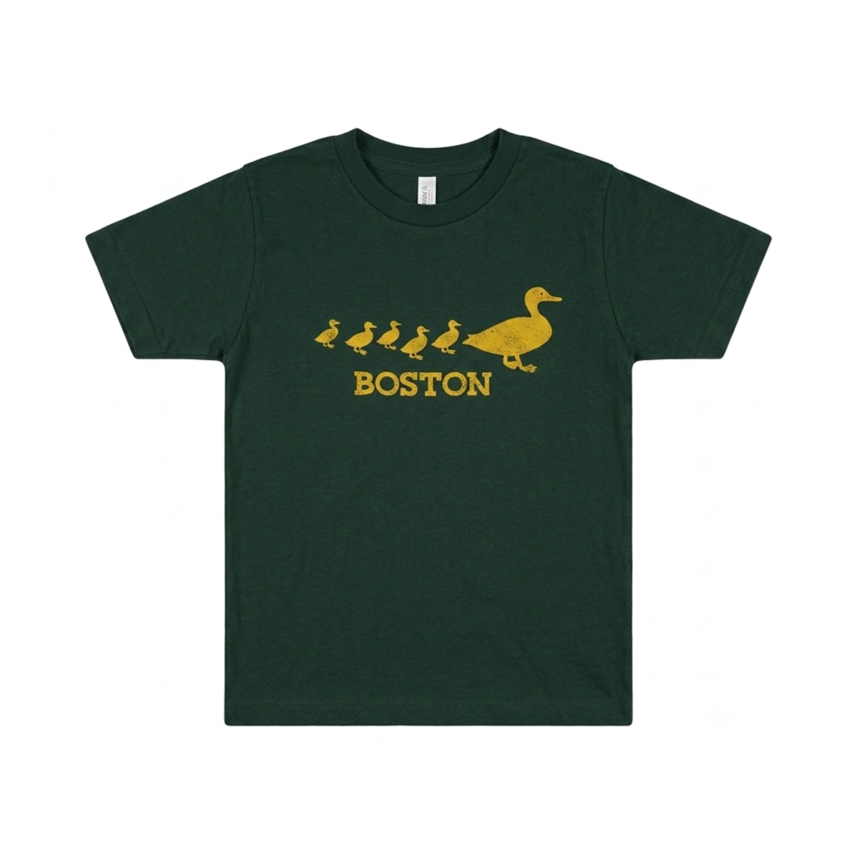 Boston Duck Graphic T-Shirt | Forest Green 2y - Designed by Rabbit Skins