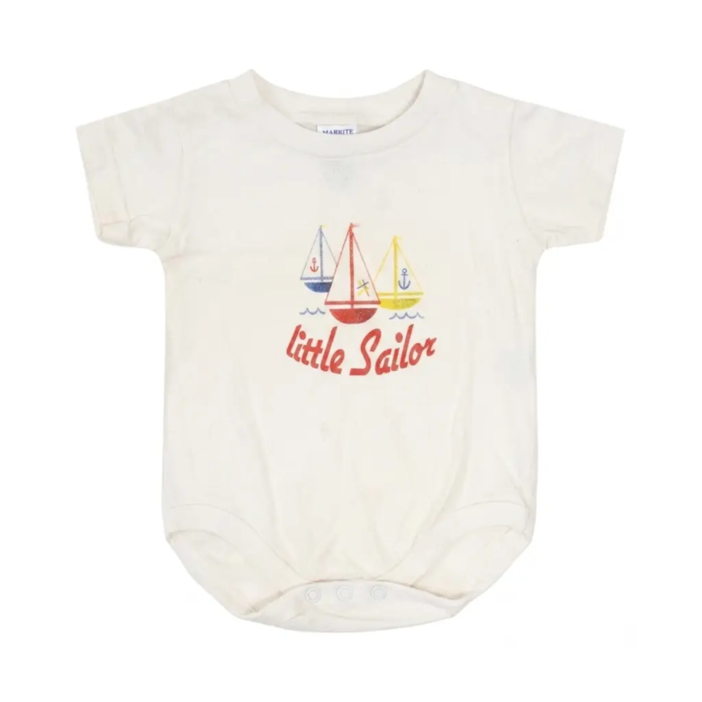 Little Sailor Short Sleeve Onesie | White  6m - Designed by Rabbit Skins