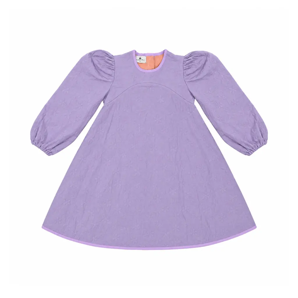 Puff Sleeve Quilted Floral Dress | Lavender  5/6y - Designed by RASPBERRY PLUM