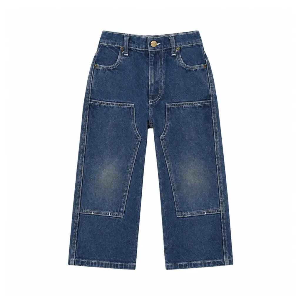 Double Knee Denim Jeans | Medium Wash  4y - Designed by RUDY JUDE
