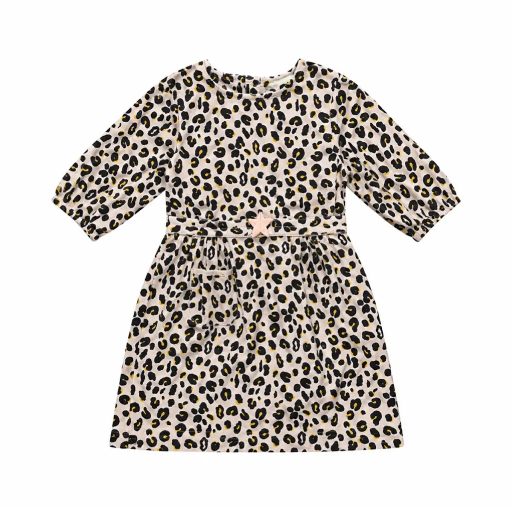 Leopard Print Dress | Cream Leopard Print  6y - Designed by Stella McCartney Kids