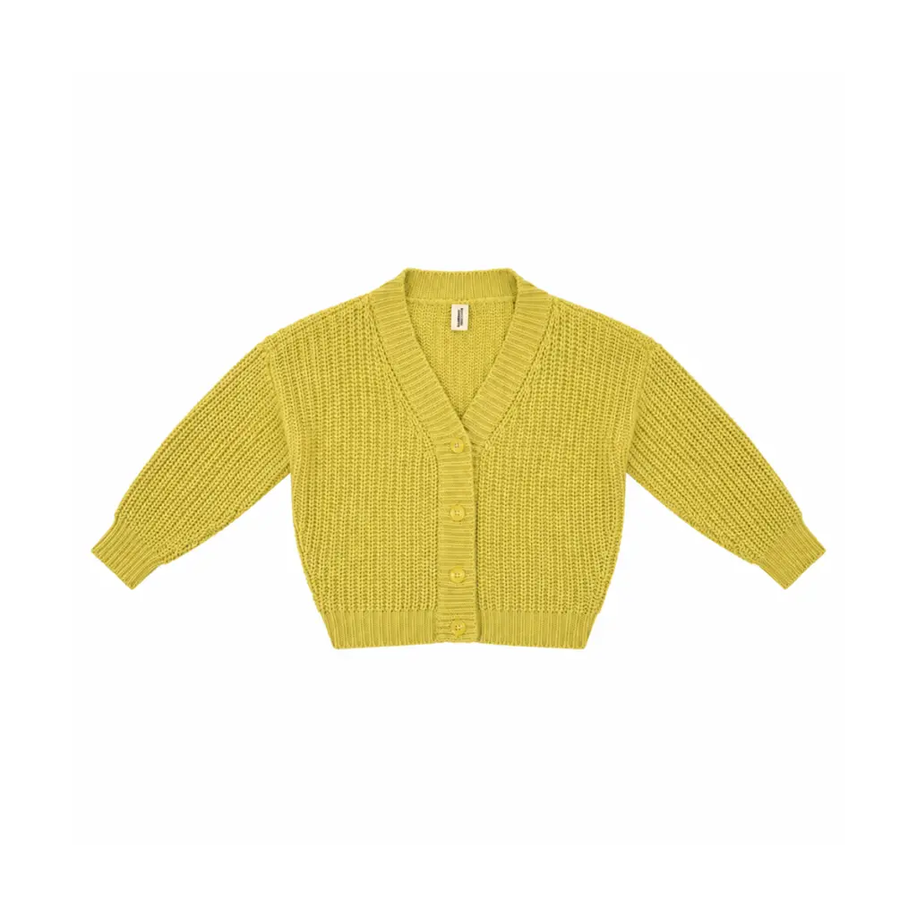 Chunky Knit Cardigan | Chartreuse Yellow  4y - Designed by SUMMER and STORM