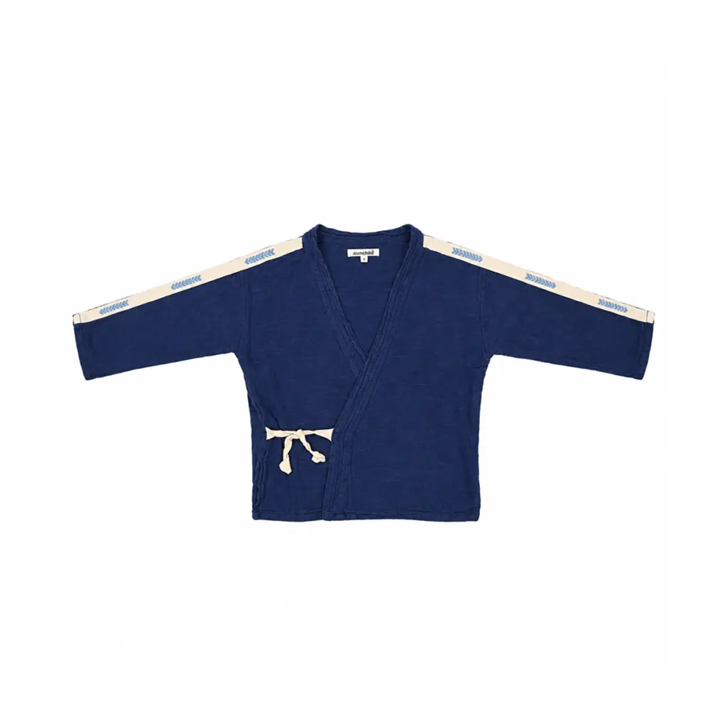 Cotton Wrap Shirt | Navy Blue  4y - Designed by SUN CHILD