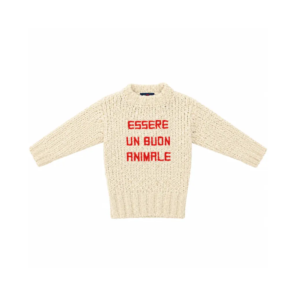 Chunky Knit Sweater | Cream  3y - Designed by THE ANIMALS OBSERVATORY