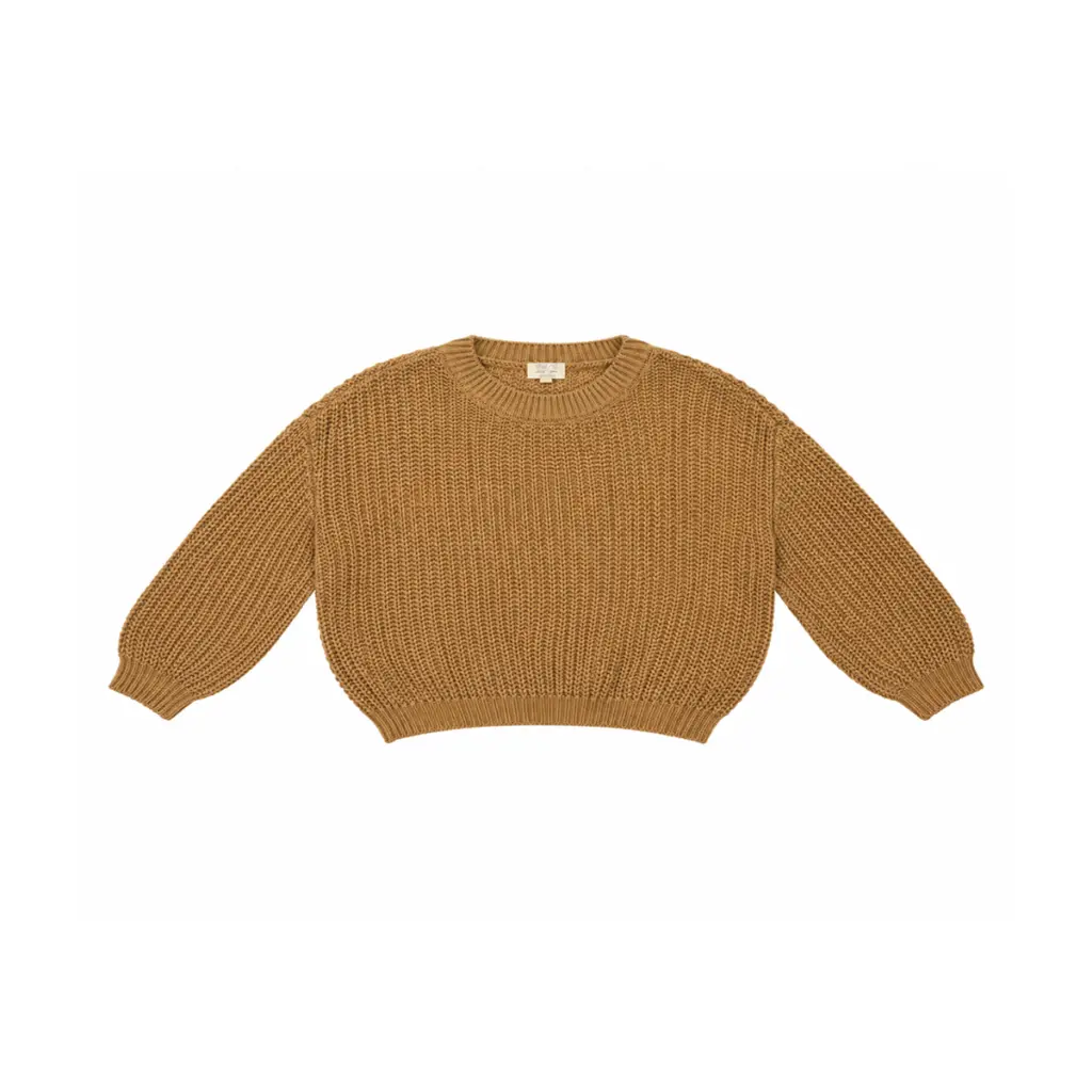 Chunky Knit Sweater | Camel  3/4y - Designed by The Simple Folk