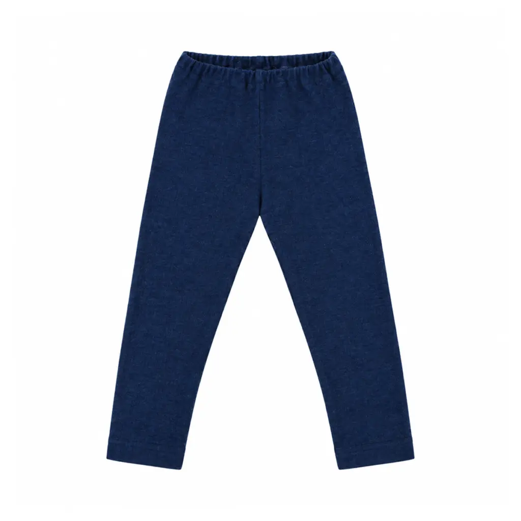 Wool Knit Leggings | Navy Blue  6y - Designed by WOLLE