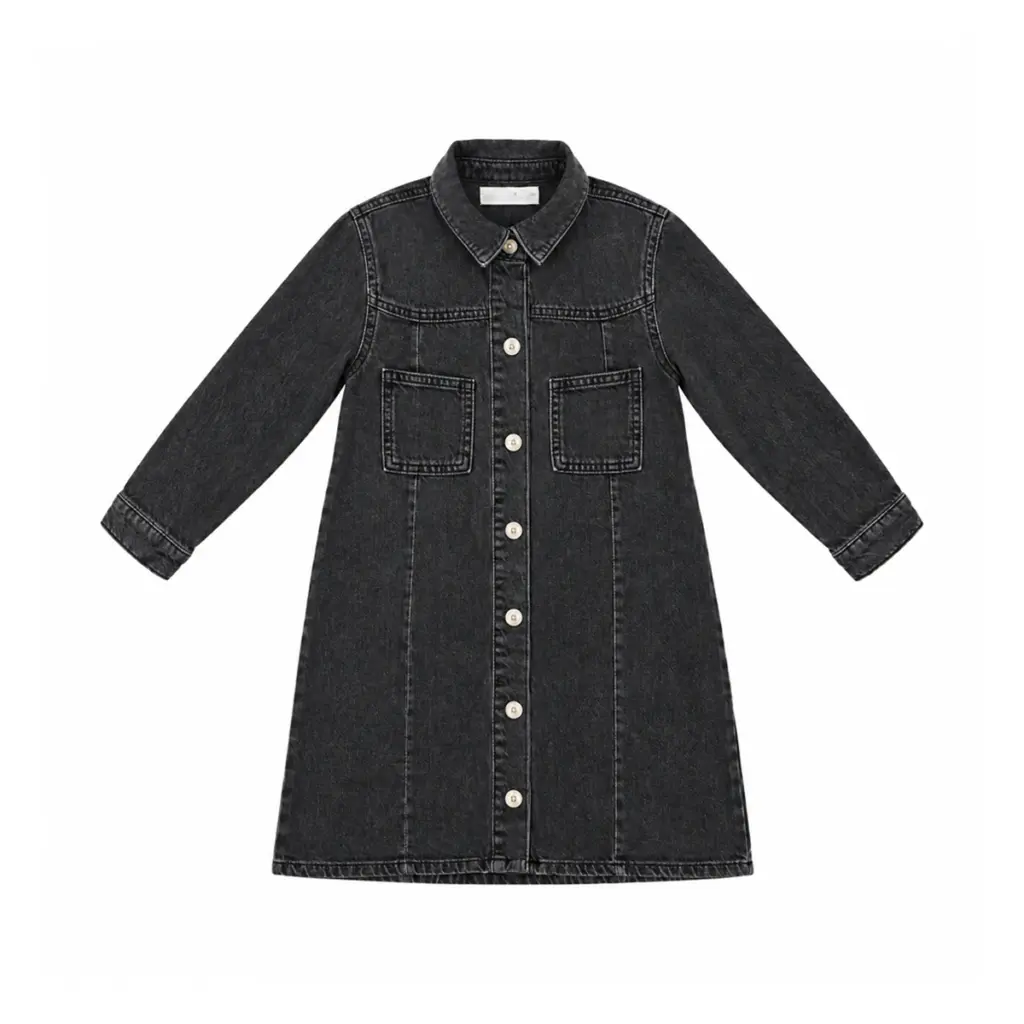 Denim Shirt Dress | Washed Black  6y - Designed by Zara