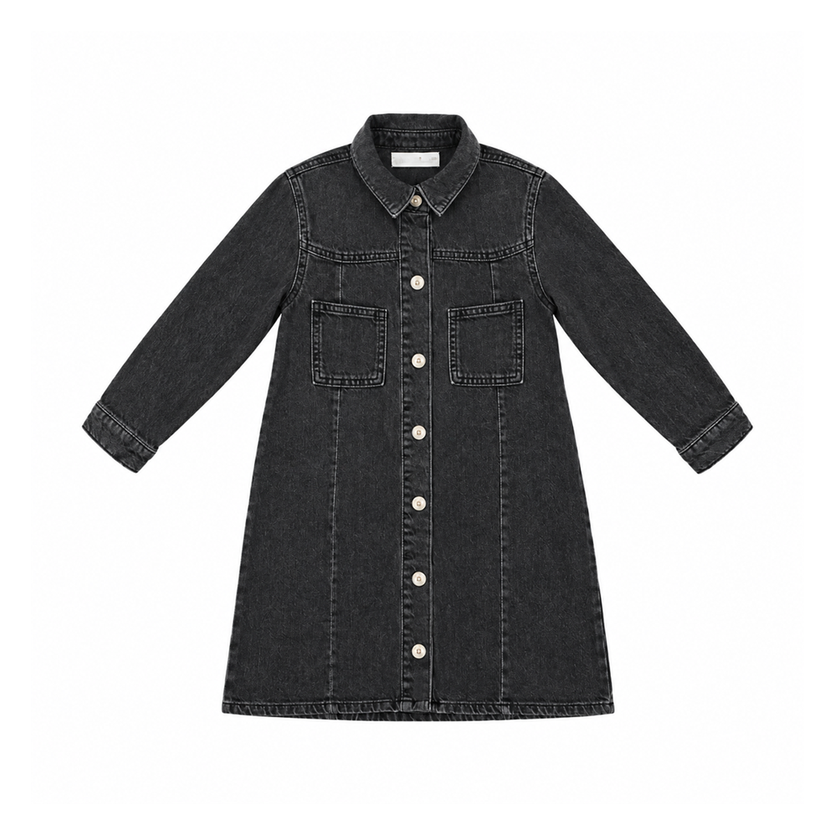 Denim Shirt Dress | Washed Black 6y - Designed by Zara