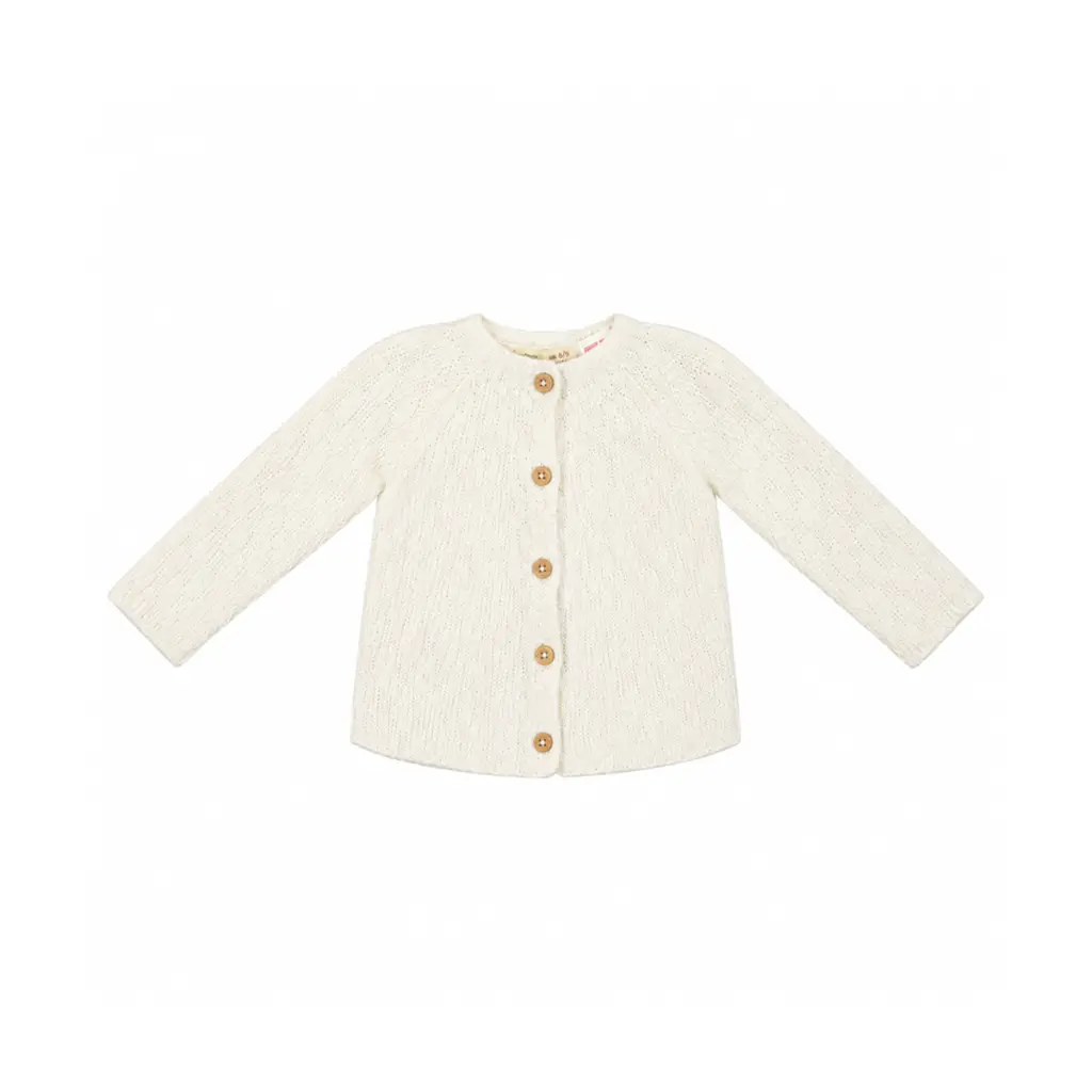 Button-Front Knit Cardigan | Cream  6/9m - Designed by Zara